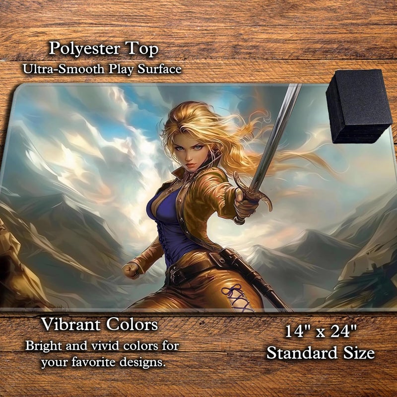 Digital Sorcery Studio Store حصيرة لعبة الورق - حافة مخيطة فاخرة - مثالية لطرز MTG Commander (فارس الرون الأنمي) - Image 3